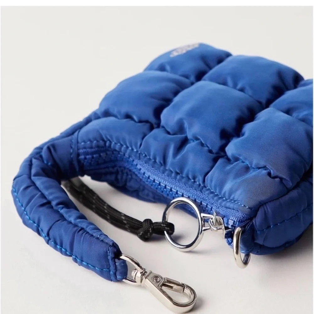 Free People Movement by Free People Blue Quilted Mini Bag. NWOT - Picture 2 of 6